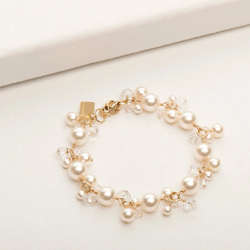 Hand-polished bangles-Victoria Pearl Bracelet