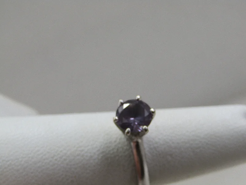 Vivid druzy rings-10kt Purple Sapphire Solitaire Ring, 1.15 CTW, Sz. 5.5