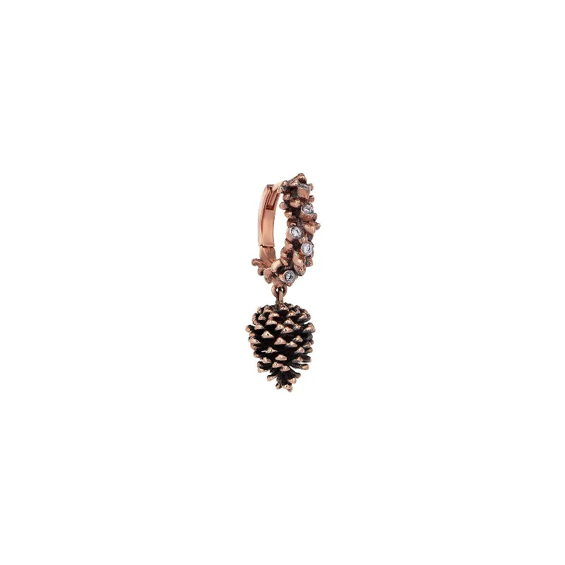 Flat knot earrings-Dangling Pine Cone Earring