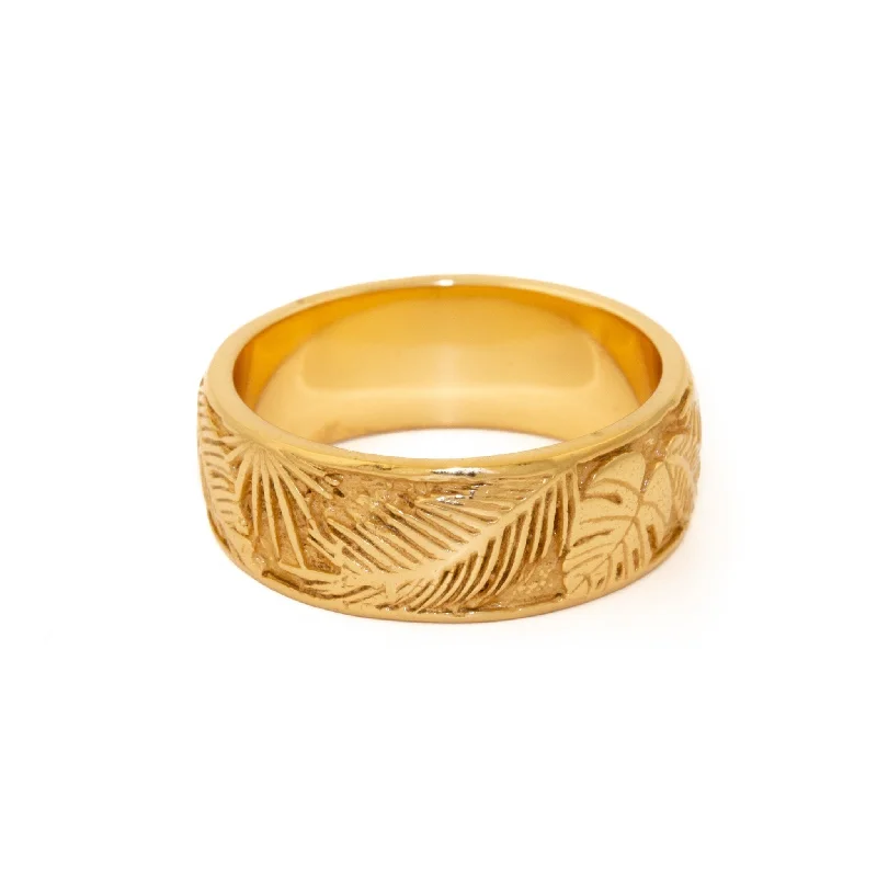 Stellar gem rings-Gold Jungle Band Ring