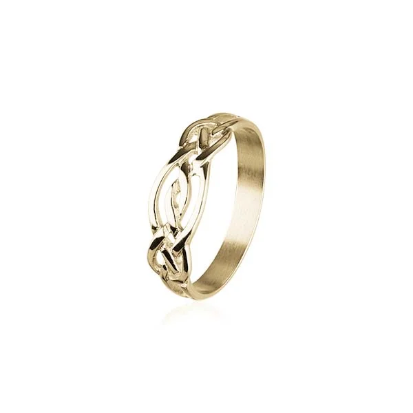 Sleek gold rings-Celtic Gold Ring GR174