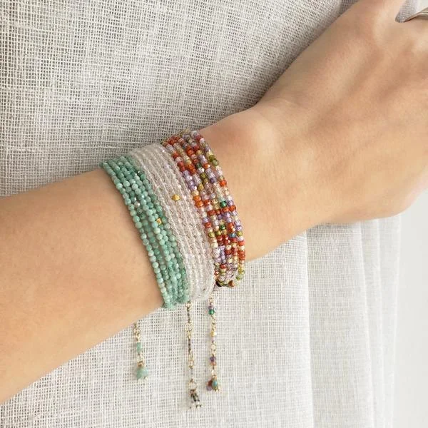 Crystal weave bangles-Emerald Wrap Bracelet - Necklace