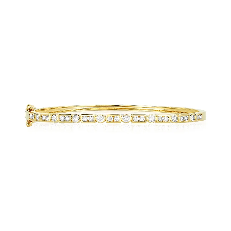 Tight clasp bangles-Diamond Art Deco Bangle