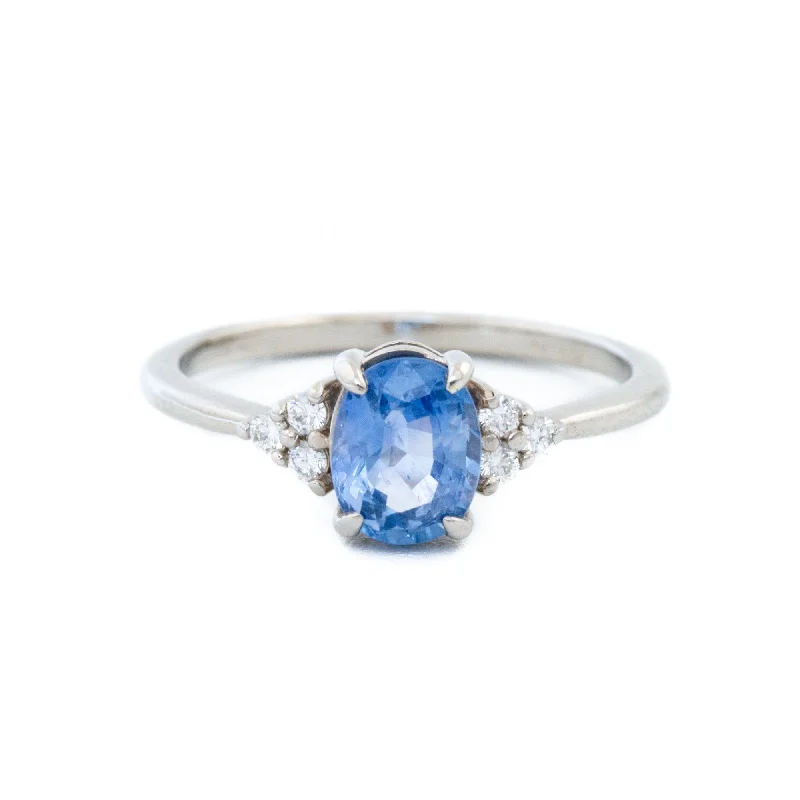 Pure modern rings-14K Cornflower Sapphire Engagement Ring