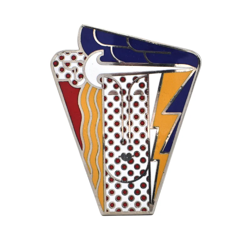 Cluster gem brooch-Mid-Century Signed 'Roy Lichtenstein' Modern Head Brooch/Pendant C.1968