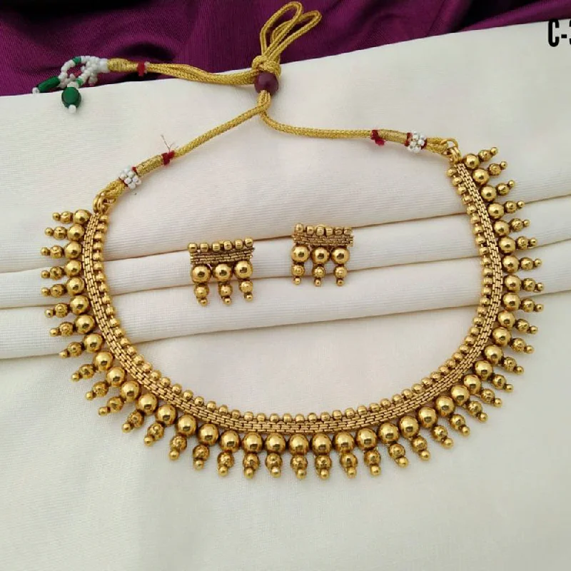 Baroque pearl necklaces-Sai Fashion Gold Plated Necklace Set