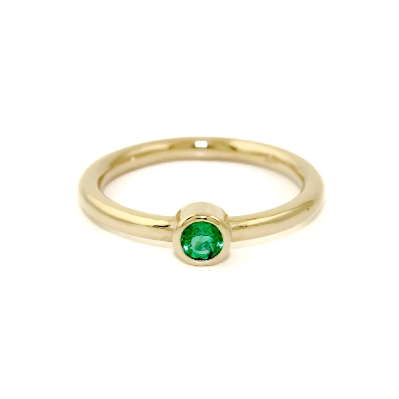 Surf theme rings-Simple 14K Emerald Ring