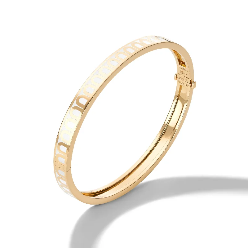 Sapphire stone bangles-L'Arc de DAVIDOR Bangle PM, 18k Yellow Gold with Lacquered Ceramic