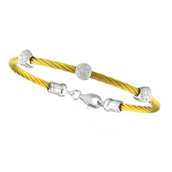 Hand-polished bangles-Diamond Cable Bangle