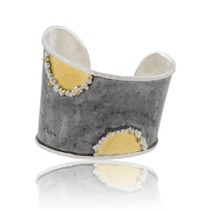 Small star bangles-24K Diamond Cuff Bracelet