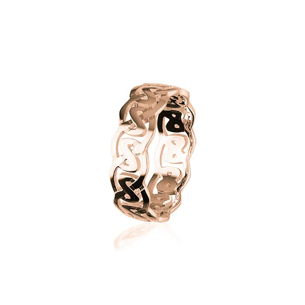 Turquoise gem rings-Celtic Rose Gold Ring RR142