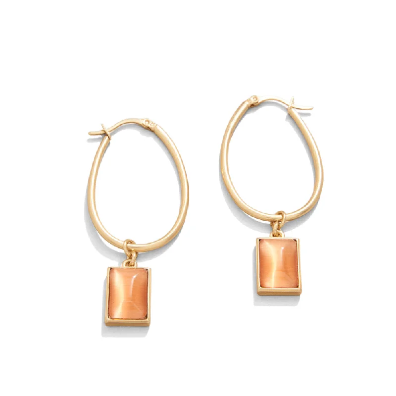 Aged charm earrings-Chateau Hoop Earrings Optic Sunstone