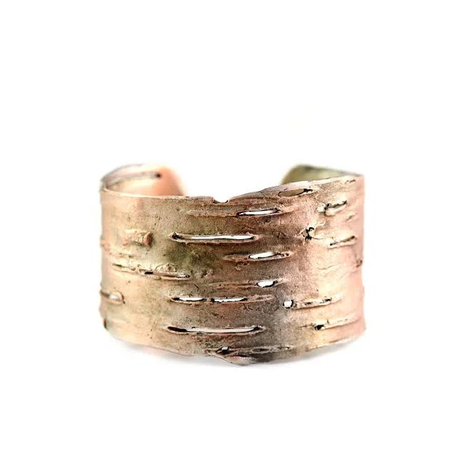 Drape-style bangles-Birch Bark Cuff Bracelet