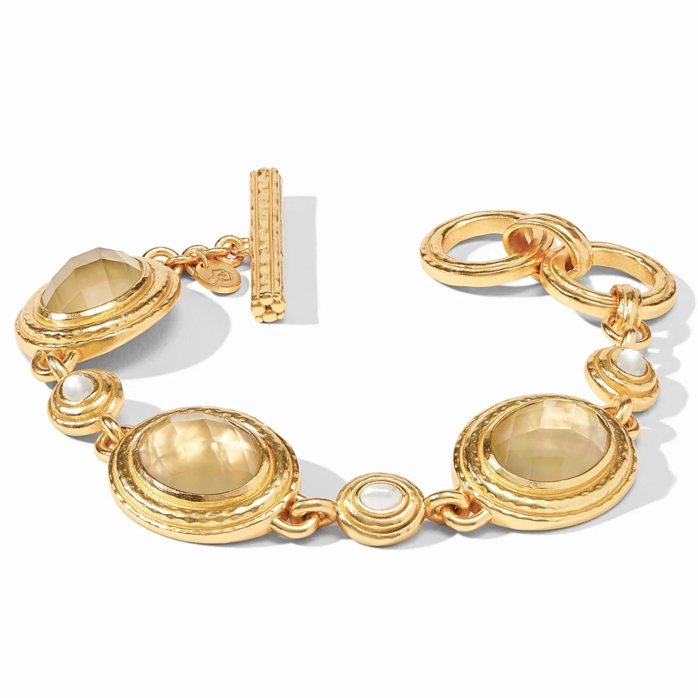 Birch grain bangles-Julie Vos Tudor Stone Bracelet, Iridescent Champagne