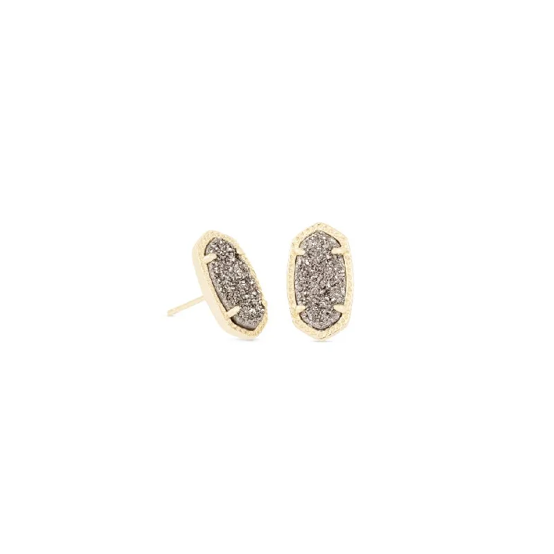 Small gem earrings-Kendra Scott Ellie Stud Earrings in Platinum Drusy