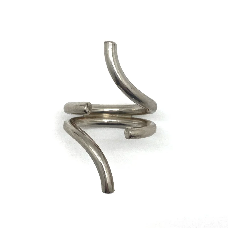 Sleek band rings-Open Faced Silver Ring