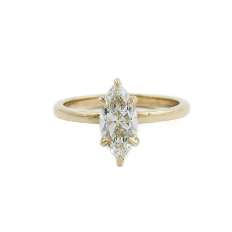 Blended metal rings-14K Gold Marquise "Victoria" Solitaire Diamond Ring