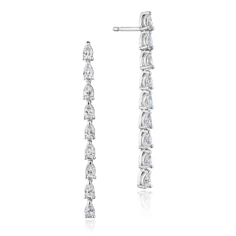 Bold hoop earrings-Tacori Stilla Pear Diamond Drop Earrings in 18k Gold