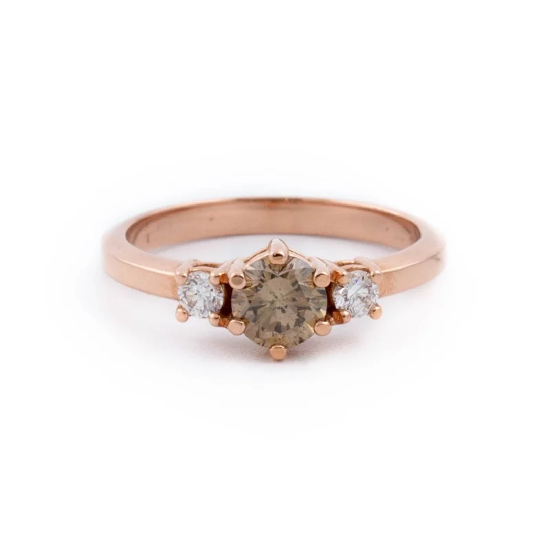 Morganite rings-Cognac Gold Engagement Ring