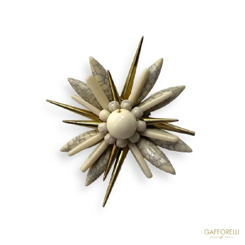 Fine thread brooch-Flower Brooch- Art. H419 - Gafforelli Srl