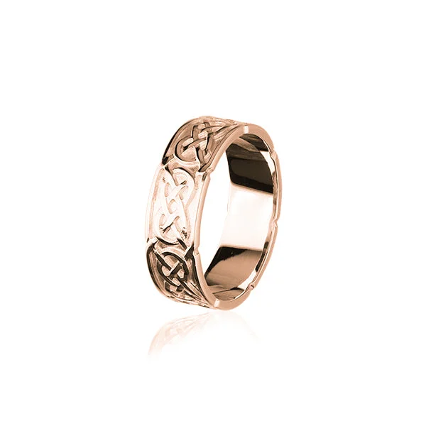 Cluster gem rings-Celtic Rose Gold Ring RR126