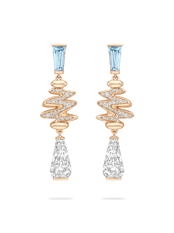 Thick tier earrings-The Boodles National Gallery Collection - Brushstrokes Diamond Rose Gold Earrings