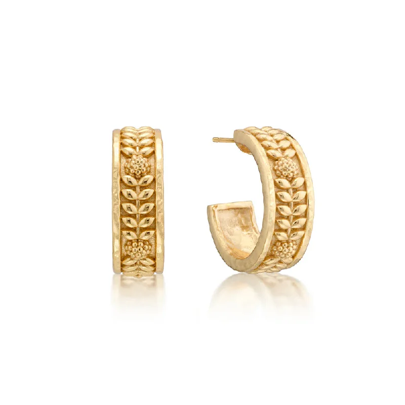 Surf motif earrings-Capucine De Wulf Berry Vine Small Hoop Earrings - Gold