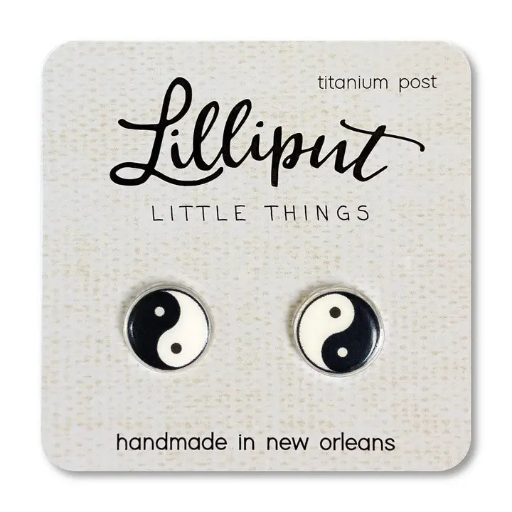 Bold statement earrings-Lilliput Little Things Yin Yang Earrings