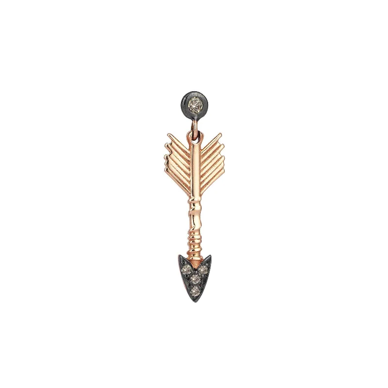 Bold cross earrings-Solitaire Arrow Eardrop