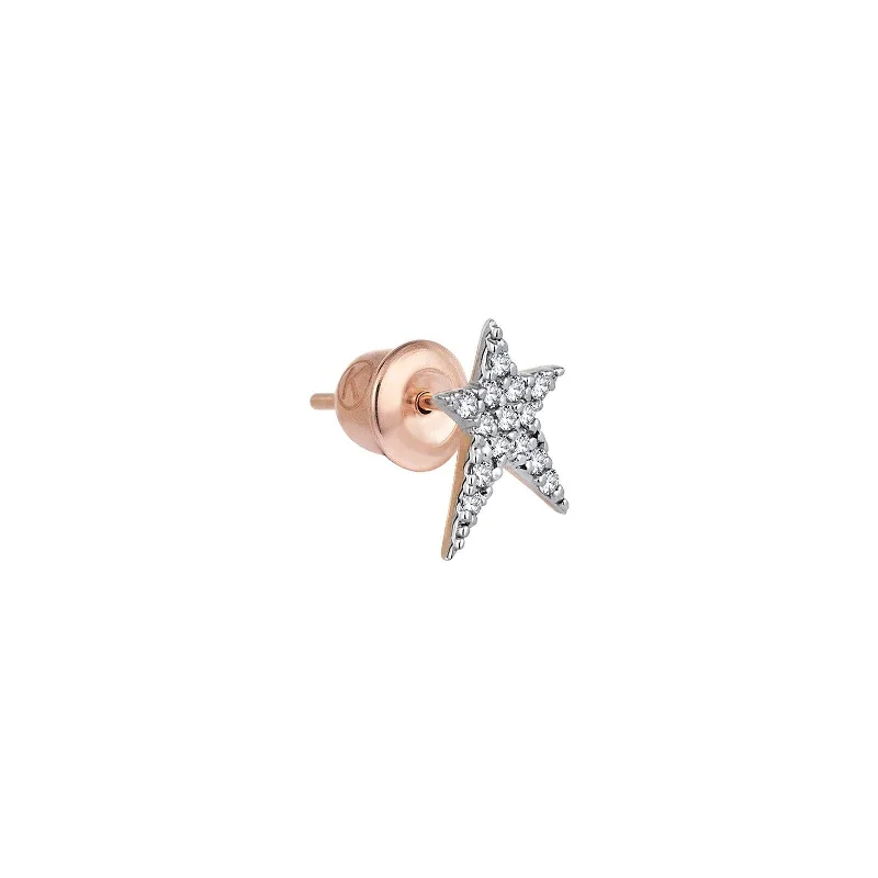 Thick cuff earrings-Maxi Pave Struck Star Stud Earring