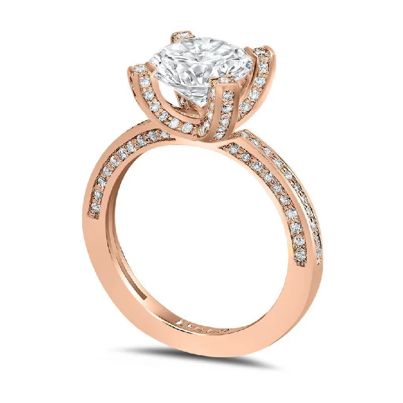 Surf design rings-Princess Diamond Crescent Sequel Engagement Ring