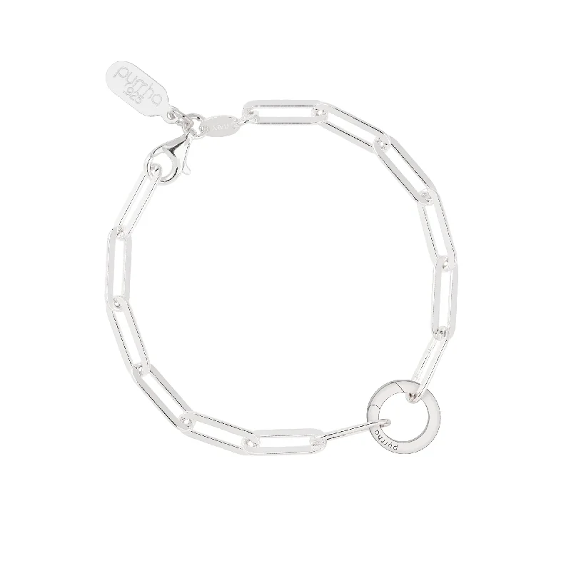 Dainty charm bangles-Paperclip Chain Bracelet with Talisman Clip