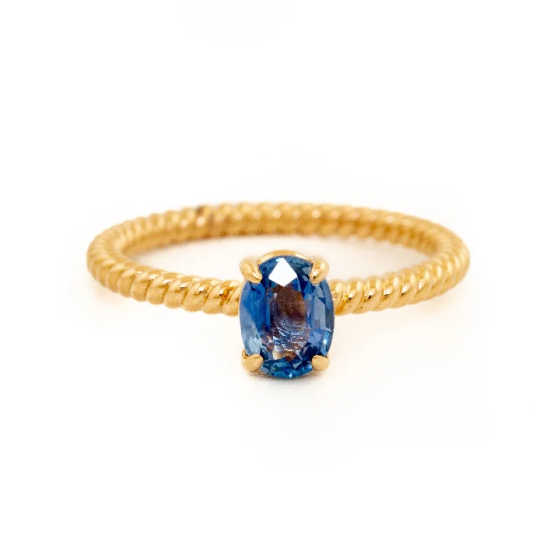 Java tile rings-14K Gentle Blue Sapphire Ring - Made To Order