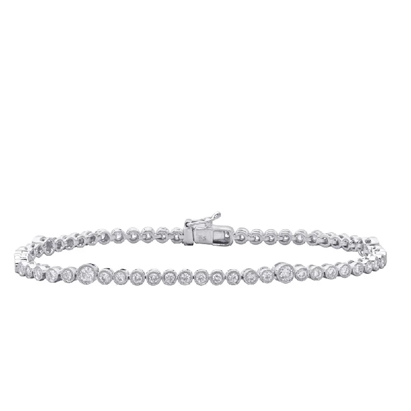 Leaf design bangles-Diamond Tennis Bracelet