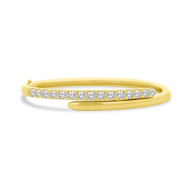 Thin filigree bangles-Diamond Bypass Bangle