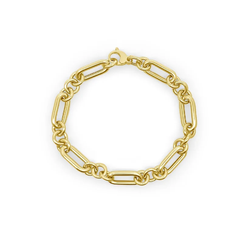 Surf charm bangles-Triple Round Link Chain Bracelet