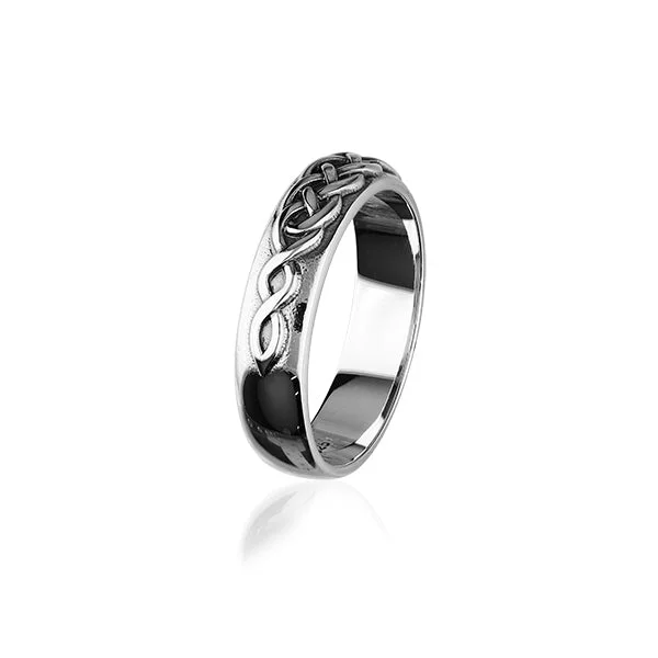 Fluid gem rings-Celtic Silver Ring XR321