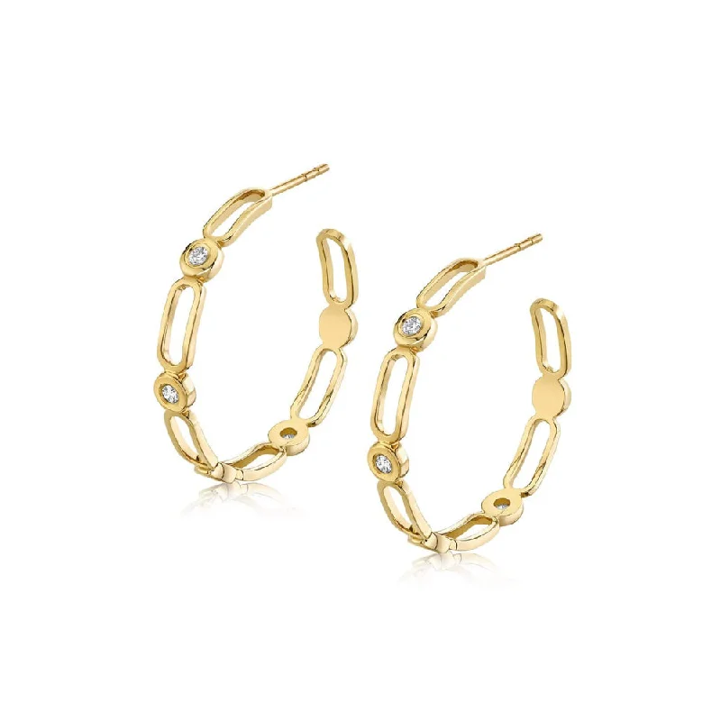 Coiled thread earrings-Michael M. 14k "Connection" Hoop Earrings