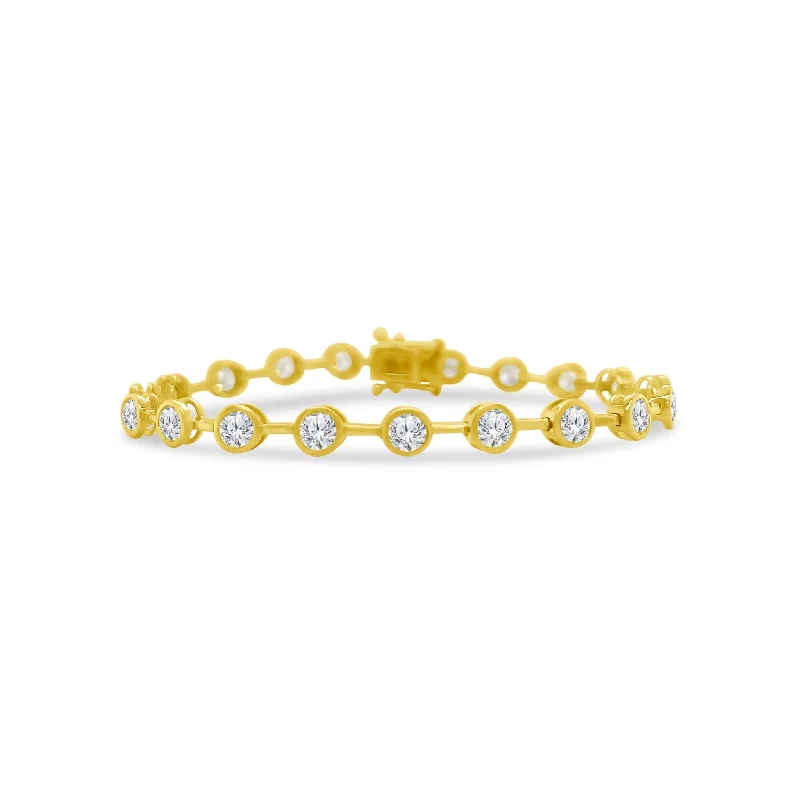 Tide motif bangles-Gold Bar Bezel Bracelet