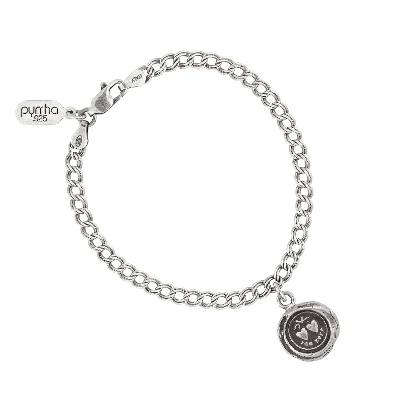 Coiled cord bangles-Hearts Talisman Chain Bracelet