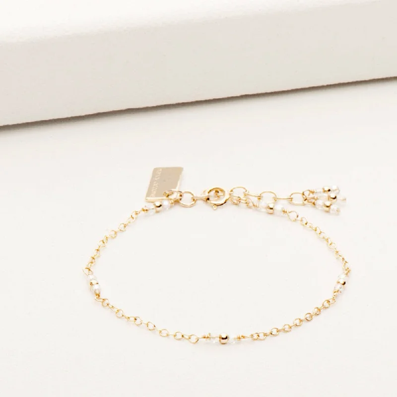 Solid chain bangles-Staccato Bracelet with Crystals