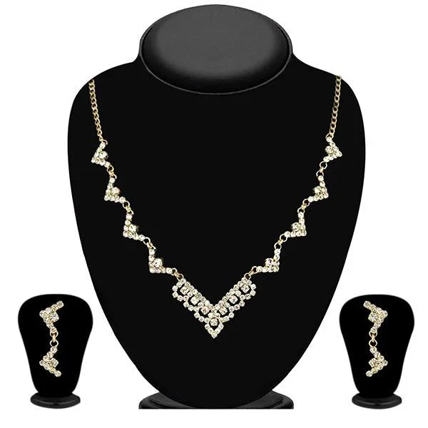 Spring clasp necklaces-Eugenia Zinc Alloy Gold Plated Austrian Stone Necklace Set - 1104310