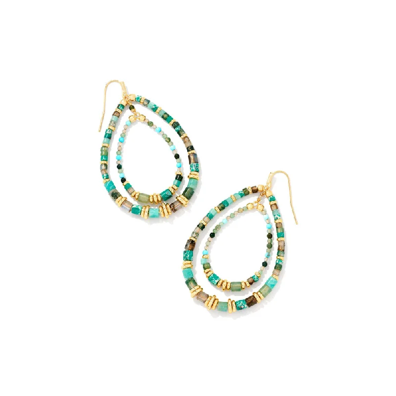 Thick tier earrings-Kendra Scott Bree Open Blue Mix Frame Earrings