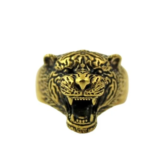 Rough texture rings-Brass "The King" Signet