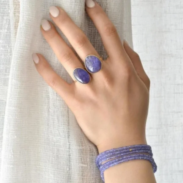 Cultured pearl bangles-Tanzanite Wrap Bracelet