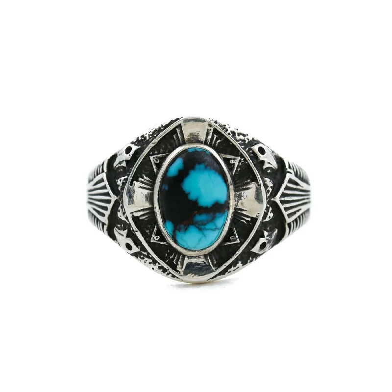 Pure modern rings-Hubei Turquoise "St. Augustine" Ring