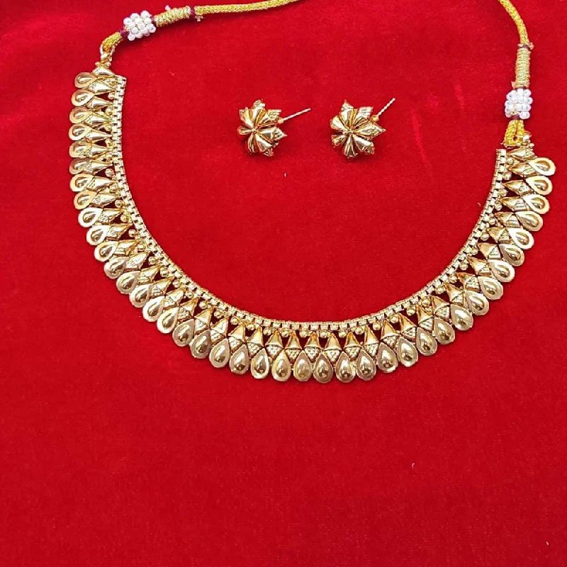 Wave motif necklaces-Manisha Jewellery Gold Plated Necklace Set