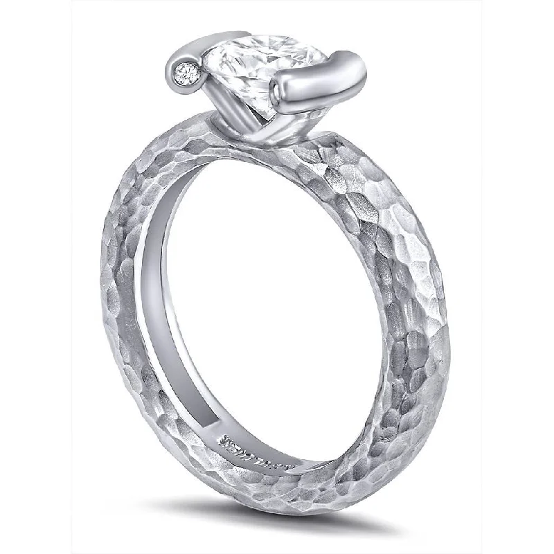 Alloy design rings-Valentine Diamond Organic Texture Engagement Ring