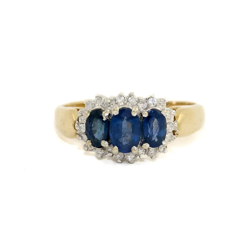 Sapphire stone rings-Magnificent 14k Gold x Sapphire & Diamond Ring