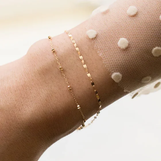 Linen cord bangles-Shimmer Beaded Duo Bracelet